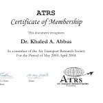 Member Air Transport Research Society, Canada, MATRS