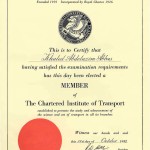 Member Chartered Institute of Transport, UK, MCIT