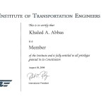 Member Institute of Transportation Engineers 2000, USA, MITE